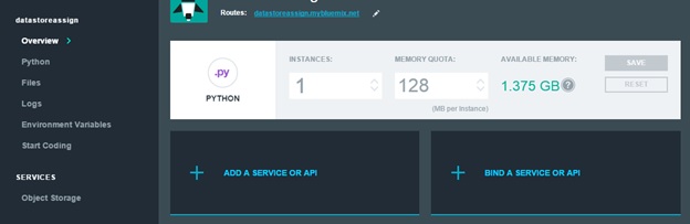 Bluemix add service