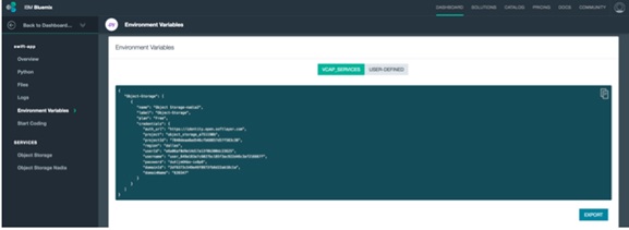 Bluemix environment